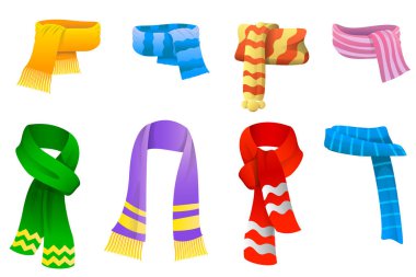 Collection of scarves for boys and girls  clipart