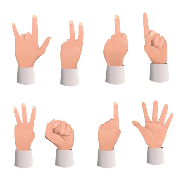 Різні жести людської руки — стоковий вектор