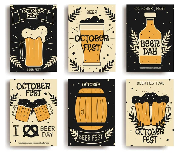 Set of Oktoberfest beer festival celebration — Stock Vector