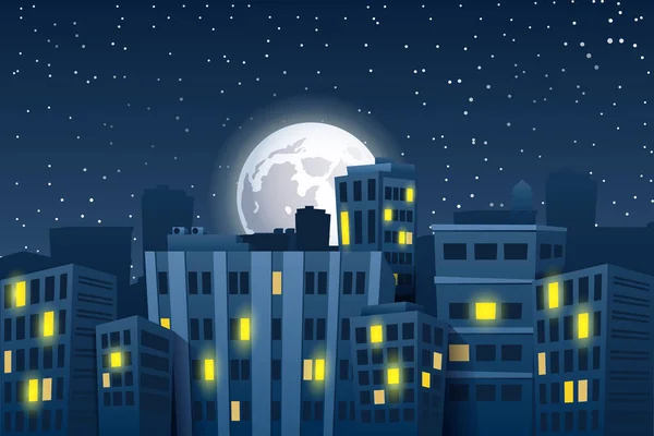 Ayla birlikte gece manzarası tasviri