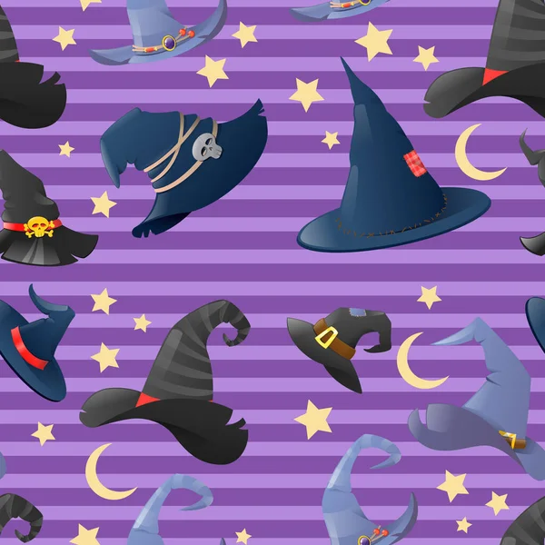 Halloween achtergrond met hoeden — Stockvector