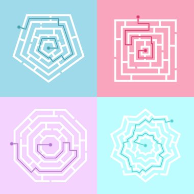 Birçok şekilde labirent oyunu