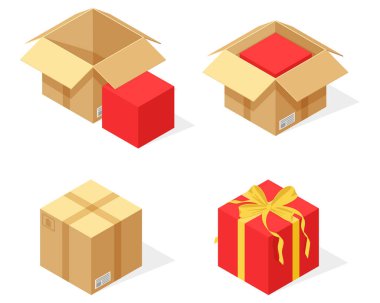 Hediye olarak bir karton paket paketliyorum.