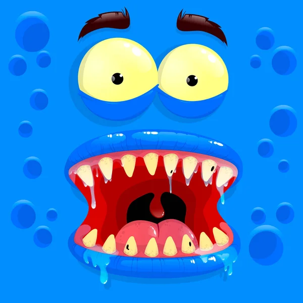 Vector blauw monster avatar — Stockvector