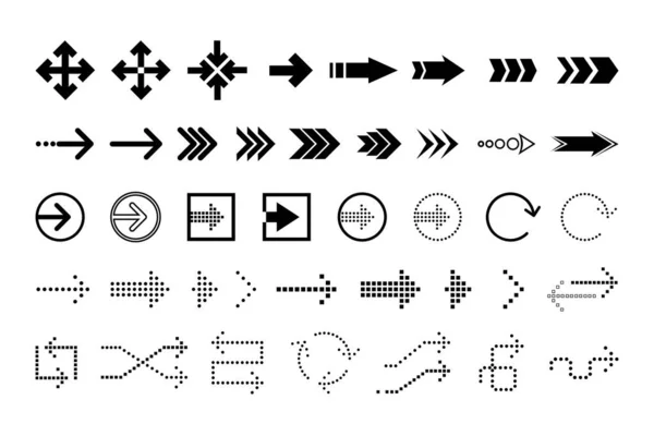 Setas ícone preto grande coleção —  Vetores de Stock