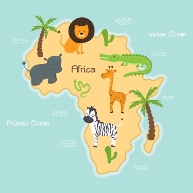 Hayvanlar ve bitkilerle dolu Afrika kıtası