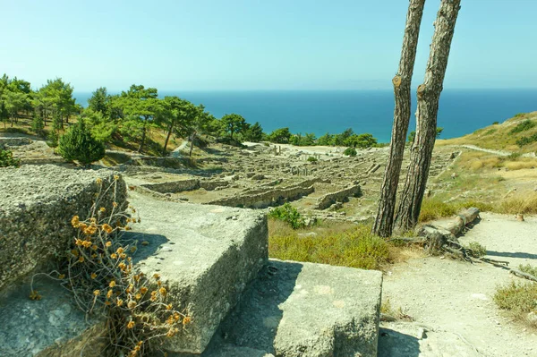 Ruïnes Van Oude Stad Kamiros Rhodos Griekenland — Stockfoto