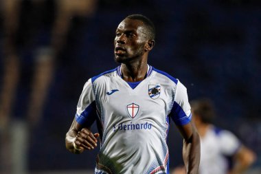 BERGAMO, İtalya - 8 Temmuz 2020: İtalyan Serie A Soccer Championship. Atalanta Sampdoria 'ya karşı 2-0, Omar Colley, Sampdoria. 