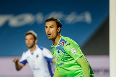 BERGAMO, İtalya - 8 Temmuz 2020: İtalyan Serie A Soccer Championship. Atalanta Sampdoria 'ya karşı 2-0, Emil Audero, kaleci Sampdoria. 