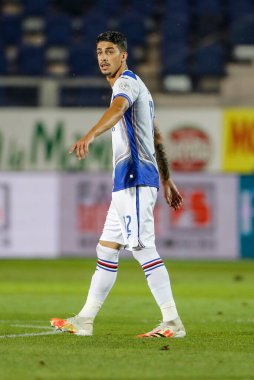 BERGAMO, İtalya - 8 Temmuz 2020: İtalyan Serie A Soccer Championship. Atalanta Sampdoria 'ya karşı 2-0, Fabio Depaoli, Sampdoria. 