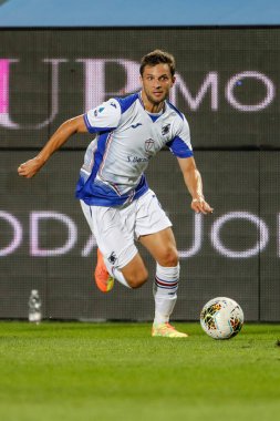 BERGAMO, İtalya - 8 Temmuz 2020: İtalyan Serie A Soccer Championship. Atalanta Sampdoria 'ya karşı 2-0, Bartosz Bereszynski, Sampdoria. 