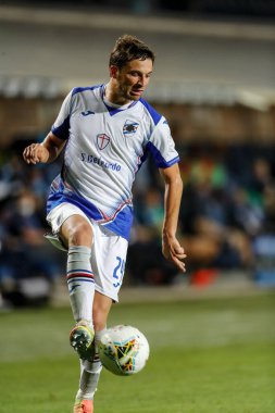 BERGAMO, İtalya - 8 Temmuz 2020: İtalyan Serie A Soccer Championship. Atalanta Sampdoria 'ya karşı 2-0, Bartosz Bereszynskyi, Sampdoria. 