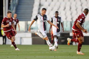 TURIN, İtalya - 04 Temmuz 2020 İtalyan Serie A Soccer Championship. Juventus Torino 'ya karşı 4-1, Rodrigo Bentancur, Juventus.