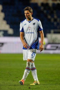 BERGAMO, İtalya - 8 Temmuz 2020: İtalyan Serie A Soccer Championship. Atalanta Sampdoria 'ya karşı 2-0, Bartosz Bereszynskyi, Sampdoria.