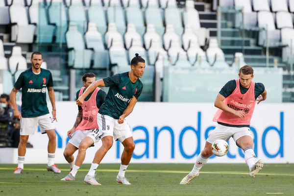 Turin Olaszország 2020 Július Olasz Labdarúgó Bajnokság Juventus Torino Cristiano — Stock Fotó