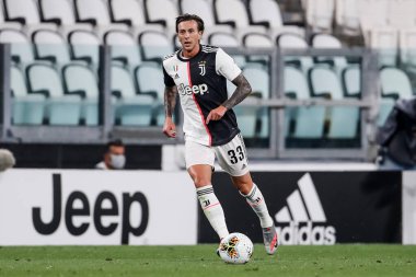 Turin, İtalya - 11 Temmuz 2020: İtalyan Serie A Soccer Championship. Juventus, Atalanta 'ya karşı 2-2, Federico Bernardeschi, Juventus