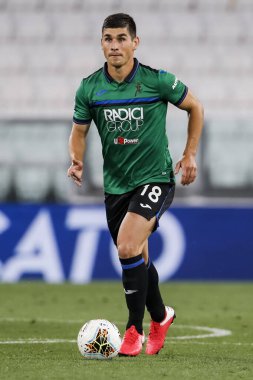 Turin, İtalya - 11 Temmuz 2020: İtalyan Serie A Soccer Championship. Juventus, Atalanta 'ya karşı 2-2, Ruslan Malinovskyi, Atalanta