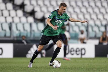 Turin, İtalya - 11 Temmuz 2020: İtalyan Serie A Soccer Championship. Juventus, Atalanta 'ya karşı 2-2, Josip Iliciç, Atalanta