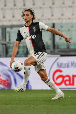 Turin, İtalya - 20 Temmuz 2020 İtalyan Serie A Futbol Şampiyonası. Juventus Lazio 'ya karşı 2-1, Adrien Rabiot, Juventus