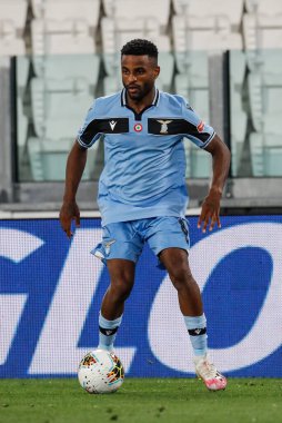 Turin, İtalya - 20 Temmuz 2020 İtalyan Serie A Futbol Şampiyonası. Juventus Lazio 'ya karşı 2-1, Djavan Anderson, Lazio