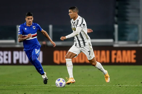 Cristiano Ronaldo Juventus Durante Jogo — Fotografia de Stock