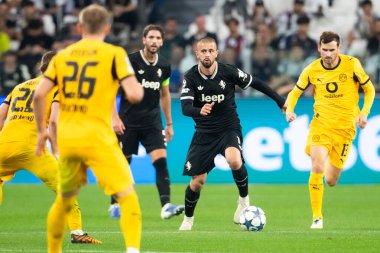 Torino, İtalya. 16 Eylül 2025. Allianz Juventus Stadyumu. UEFA Şampiyonlar Ligi 2025-26. Juventus, Borussia Dortmund 'a karşı. 4-4. Edon Zhegrova, Juventus.