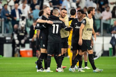 Torino, İtalya. 16 Eylül 2025. Allianz Juventus Stadyumu. UEFA Şampiyonlar Ligi 2025-26. Juventus, Borussia Dortmund 'a karşı. 4-4. Edon Zhegrova, Juventus.