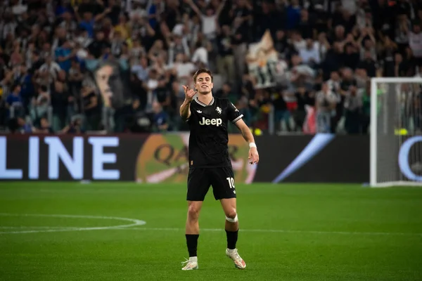 Torino, İtalya. 16 Eylül 2025. Allianz Juventus Stadyumu. UEFA Şampiyonlar Ligi 2025-26. Juventus Borussia Dortmund 'a karşı 4-4. Kenan Yıldız, Juventus, golü kutluyoruz.