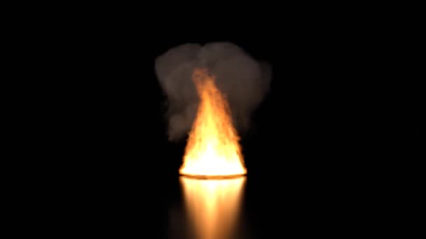 Abstract Black Blazing Bonfire Bright Burn Closeup Danger Dark Element — Stock Video