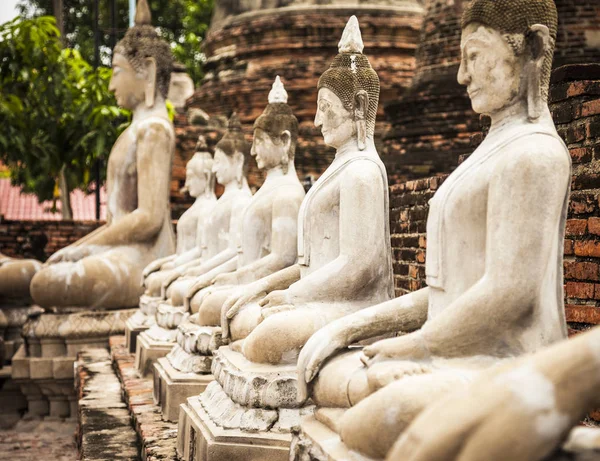 Statua Del Buddha Tempio Della Provincia Ayutthaya Ayutthaya Historical Park — Foto Stock