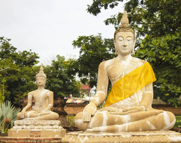 Estatua Buda Templo Provincia Ayutthaya Parque Histórico Ayutthaya Tailandés —  Fotos de Stock