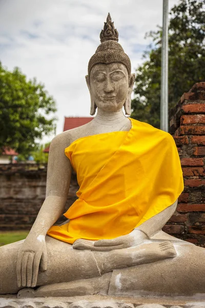 Statua Del Buddha Tempio Della Provincia Ayutthaya Ayutthaya Historical Park — Foto Stock