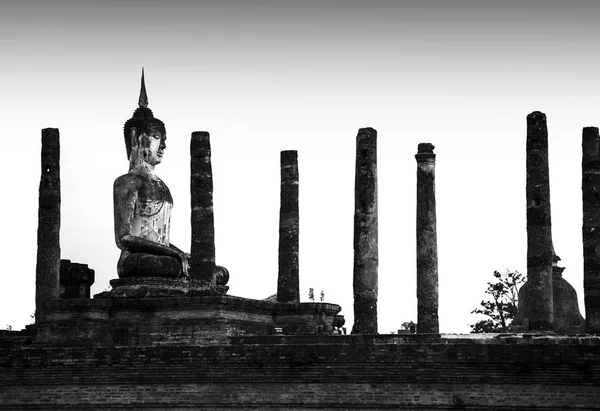 Buda Heykeli Wat Mahathat Tapınağı Sukhothai Tarih Parkı Thailan — Stok fotoğraf