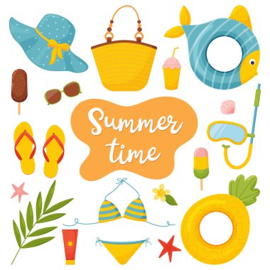 Yaz zamanı. Plaj düz bir şekilde kurulur..