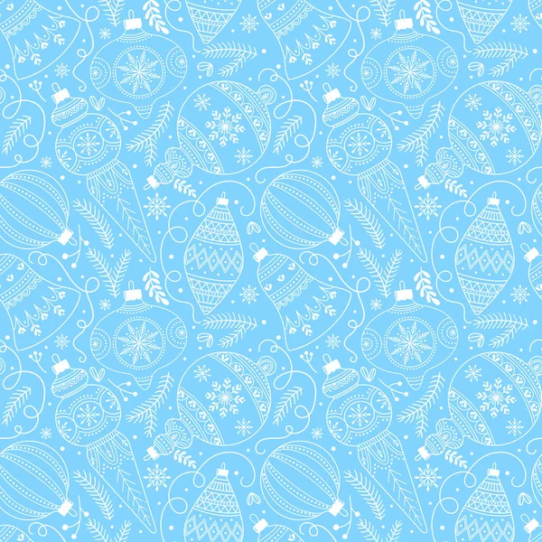 Patrón sin costuras con decoración de Navidad o Año Nuevo. Ideal para fondos, papel de envolver, cubiertas, telas, etc.. — Vector de stock