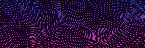 Renkli müzik ses dalgası. Parçacıkların soyut geleceksel arkaplanı. Teknoloji dinamik noktaları arka planda. Büyük veri görselleştirmesi.