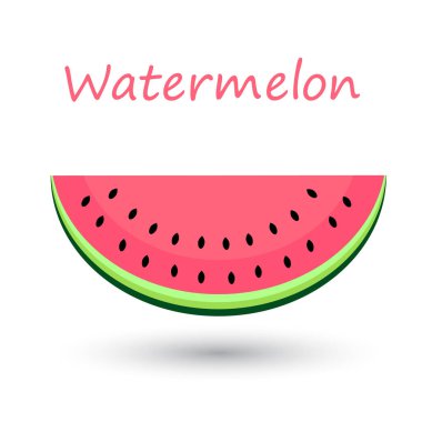 Sulu karpuz. İzole edilmiş karpuzlar beyaz arka planda dilimlenmiş. Vektör illüstrasyonu.