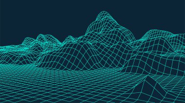 Mavi arkaplanda kablo çerçeve tasarımı. Teknoloji ağı.
