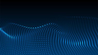 Vektör soyut gelecek arka planı. Büyük veri görselleştirmesi. Parçacıkların dinamik dalgası.