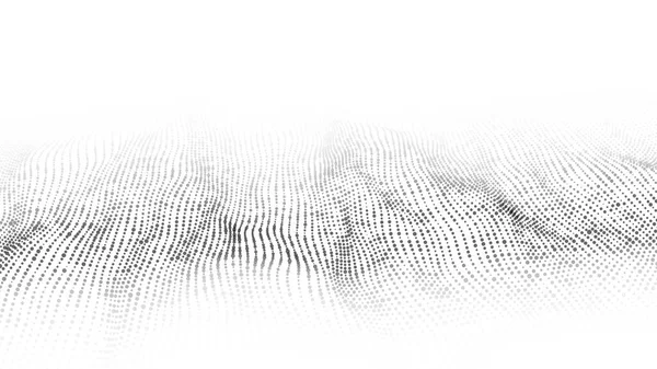 矢量抽象的未来主义背景 大数据可视化 粒子的数字动态波 — 图库矢量图片