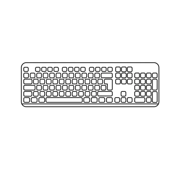 Computertastatur Auf Weißem Hintergrund Moderne Tastatur Vektorillustration — Stockvektor