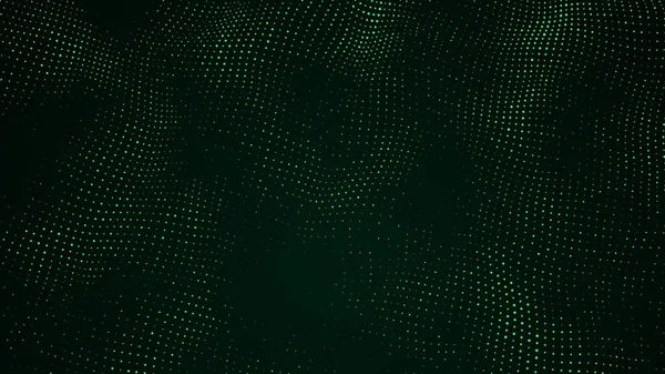 Цифровий Зелений Фон Частинок Абстрактна Футуристична Ілюстрація Велика Візуалізація Даних — стокове фото