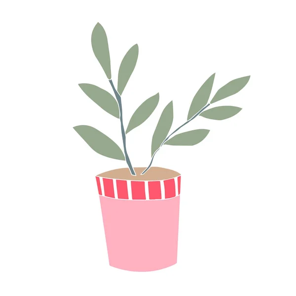 Домашнее Растение Горшке Векторный Элемент Дизайна Дудл — стоковый вектор