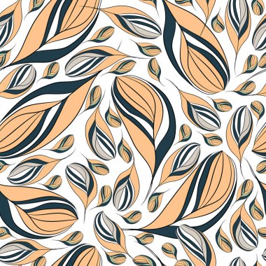 Çiçeksiz, soyut bir desen. Beyaz arka planda çizgili taç yaprakları. Tasarım kumaşı, kart, baskı ve paketleme için vektör illüstrasyonu.