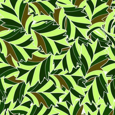 Kamuflaj vektörü kusursuz desen. Çizgili yapraklar. Kumaş, baskı ve ambalaj için tasarım.
