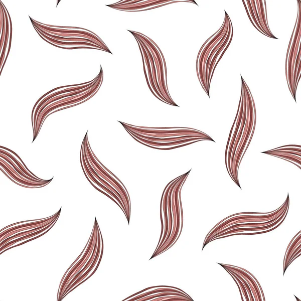 Brown Feathers White Background Vector Seamless Pattern Design Fabric Print — Stock Vector