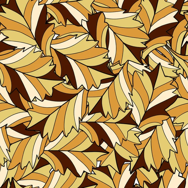 Camouflage Texture Striped Leaves Beige Yellow Brown Colors Design Fabric — Stock Vector