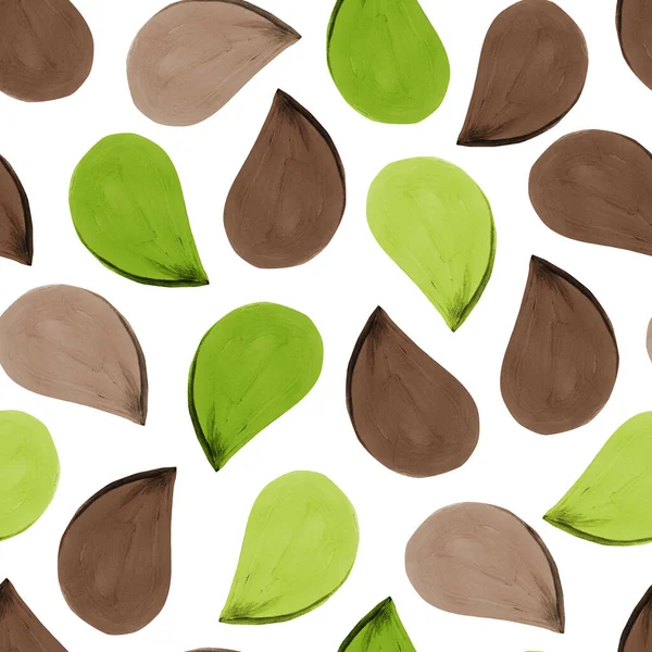 Olive Brown Seeds White Background Watercolor Seamless Pattern Design Cloth — Stock Photo, Image