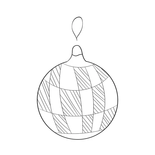 Navidad Esboza Globo Sobre Fondo Blanco Vector Doodle Elemento Aislado — Archivo Imágenes Vectoriales