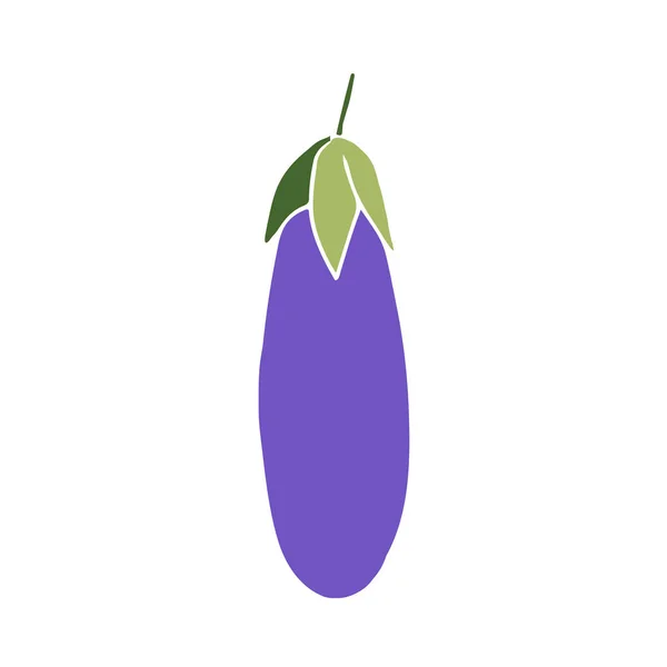 茄子的素描 健康蔬菜 涂鸦的风格 用于设计的矢量隔离元件 — 图库矢量图片